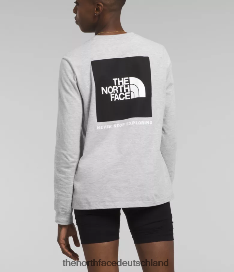 The North Face Langärmliges Box-NSE-T-Shirt Frauen Kleidung 224246679 TNF hellgrau meliert